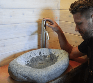 DIY νεροχύτης από πέτρα γρανίτη