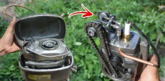 DIY βενζινοκινητήρας από συμπιεστή ψυγείου DIY βενζινοκινητήρας από συμπιεστή ψυγείου